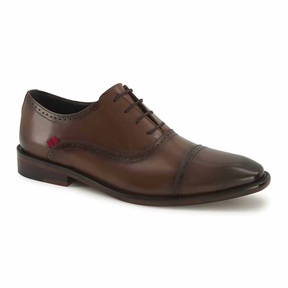 NEW ANDREA men's leather oxford dress shoes in brown